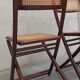 Chaises pliantes en bois et cannage, 80's