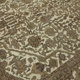 Tapis oriental unique en laine beige des années 1980, 287 cm x 382 cm, fait à la main