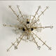 Pair of Snowflake Sputnik Flush Mount Lamps, Austria 1950s