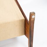 News paper rack in rosewood and canvas of danish design from the 1960s.