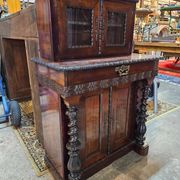 Library buffet with two bodies in rosewood, Napoleon III period.
