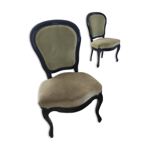 Lot de 2 chaises vintage - velours vert