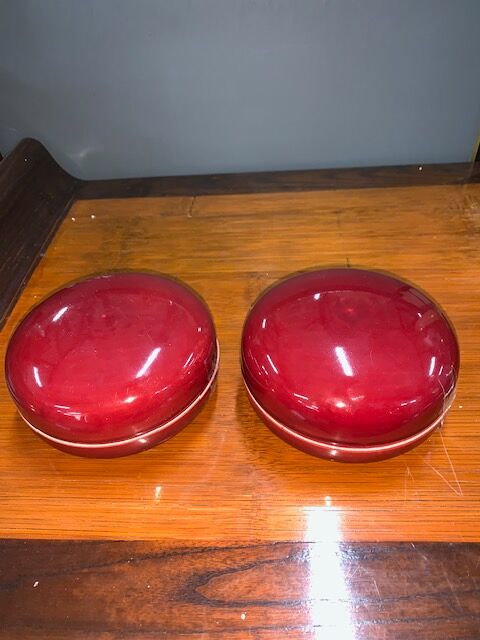 Pair of Sarreguemines candy box