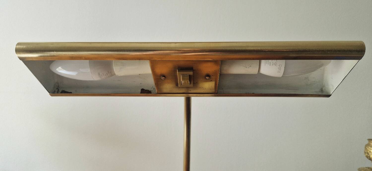 Banker style brass desk lamp 1970