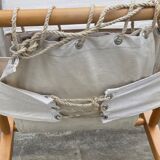 Fauteuil safari vintage 1960 Danemark avec toile design minimaliste
