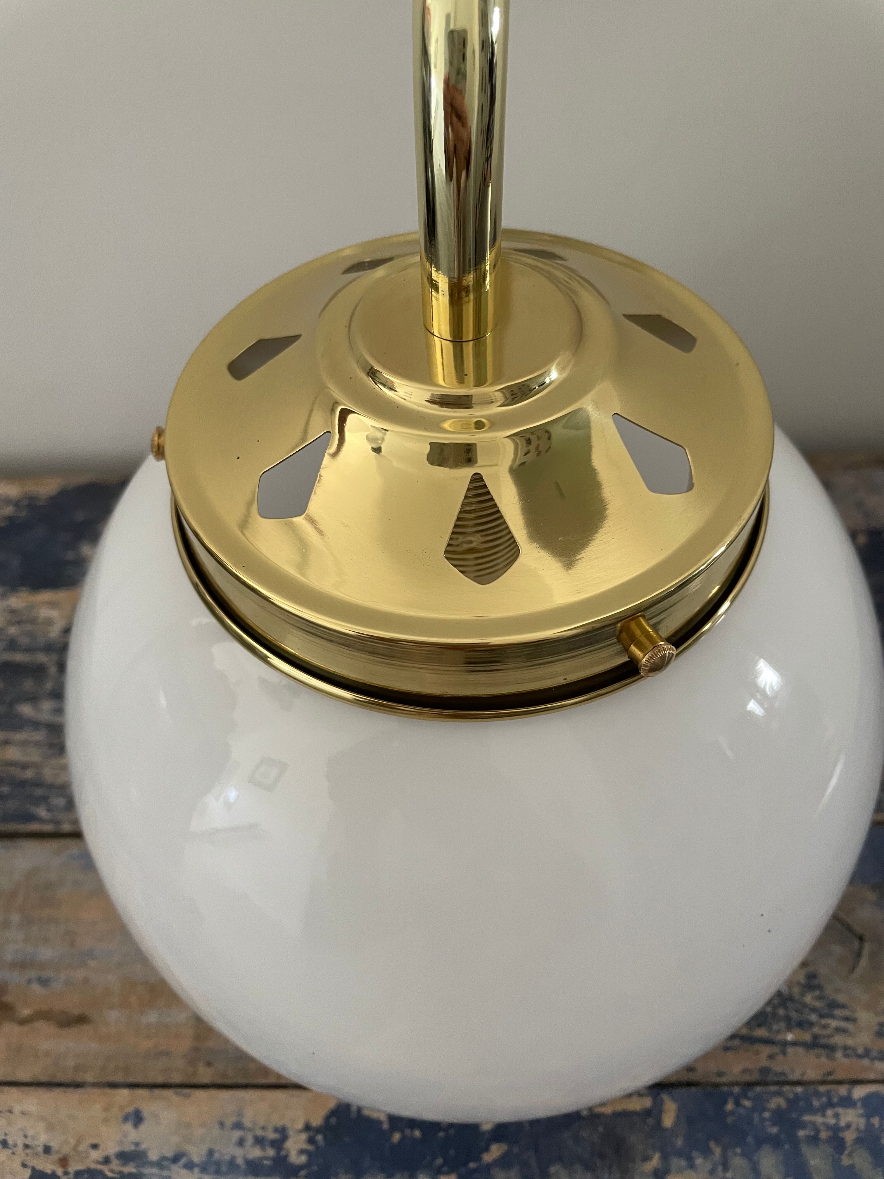 Vintage white opaline wall lamp