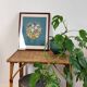 Rattan and cork side table