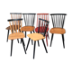 Set of 6 mismatched vintage chairs with bars and compass legs