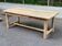 Grande table à manger de ferme extensible décapée en chêne massif 200-300cm
