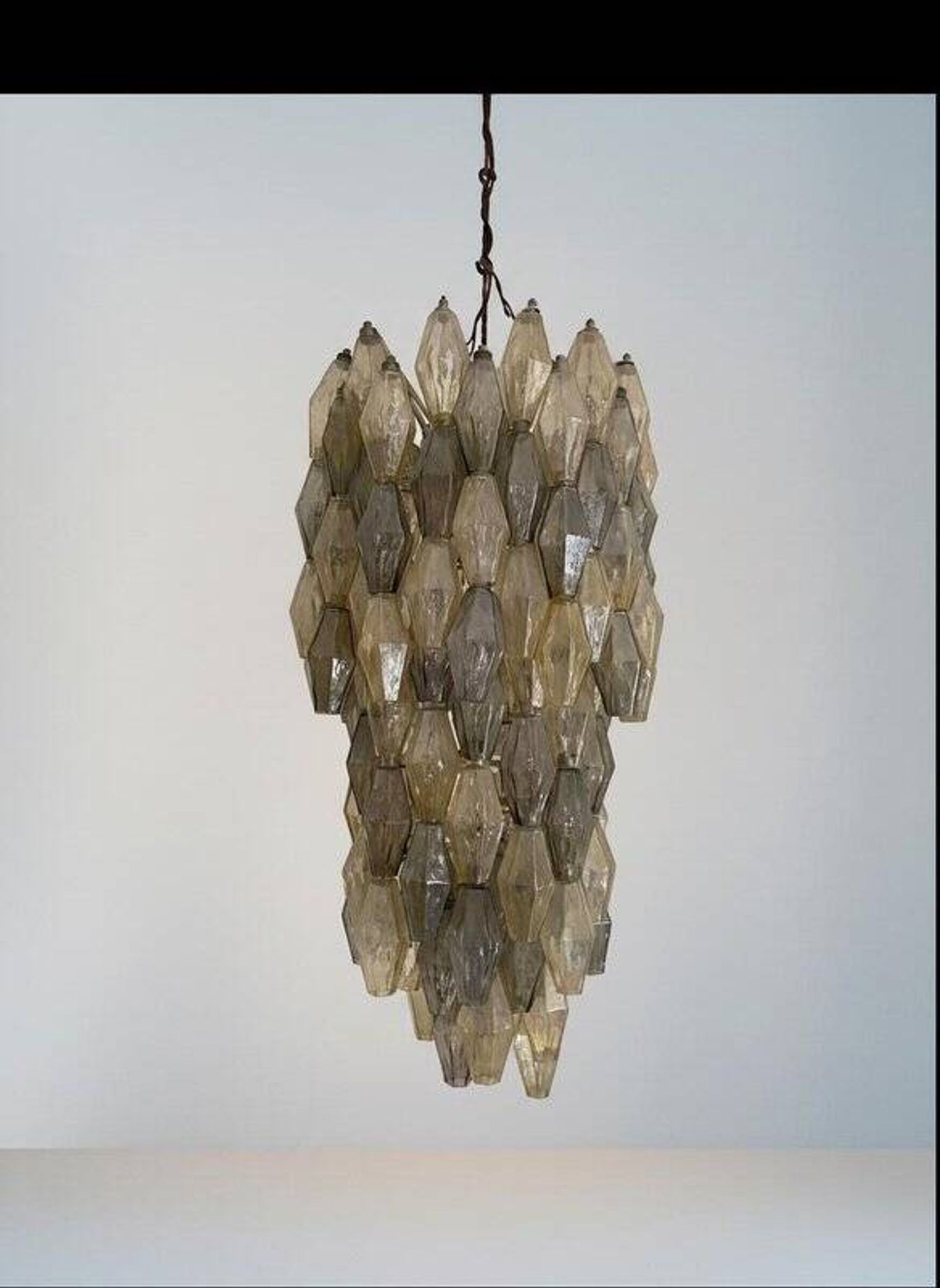 First Edition Murano Glass Poliedri Chandelier attributed to Carlo Scarpa for Venini, 1960s
