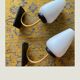Pair of art deco wall light black and gold - 50s