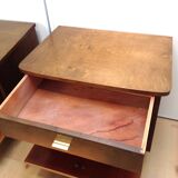 Pair of bedside tables with compass feet / vintage 50s-60s