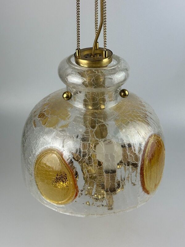 Plafonnier suspension laiton & murano verre 1960's 1970's