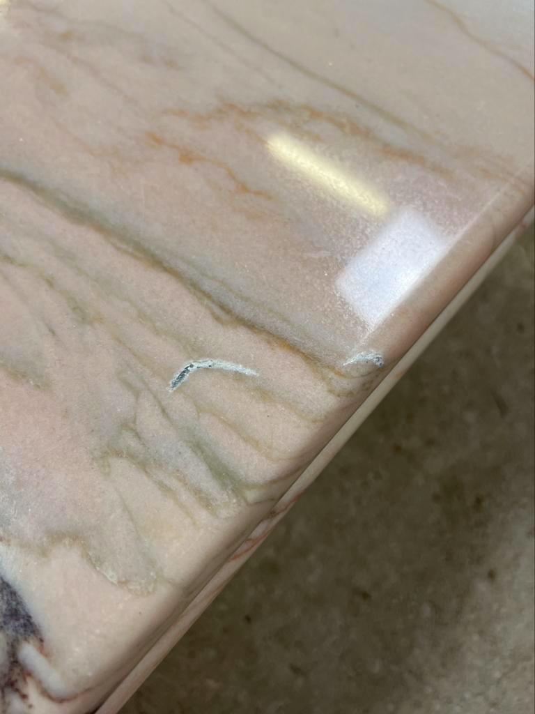 Vintage pink marble coffee table / coffee table