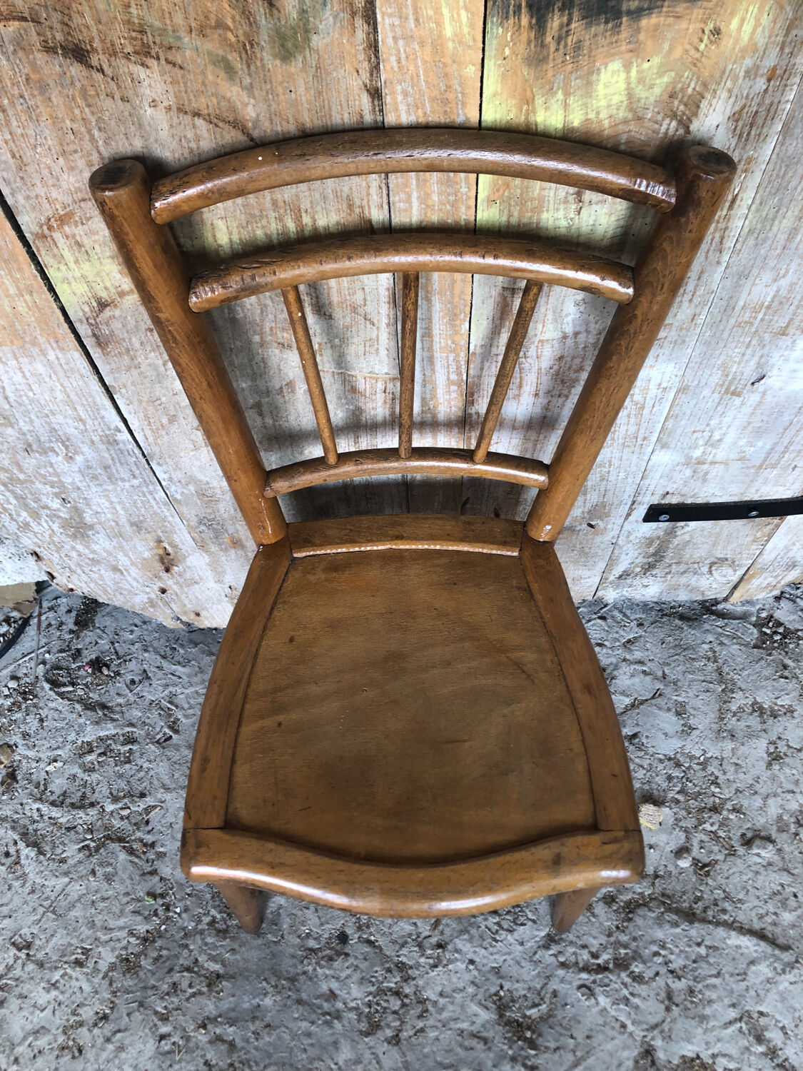 Chair bistrot in wood turned 70s vintage