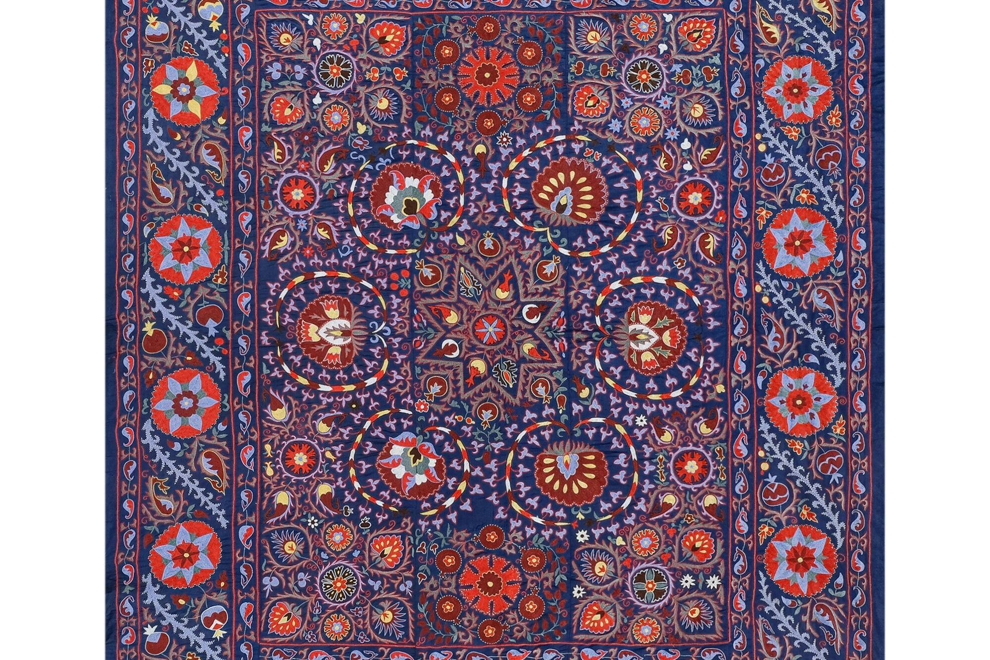 Vintage hand-embroidered tribal tapestry 245x303 cm