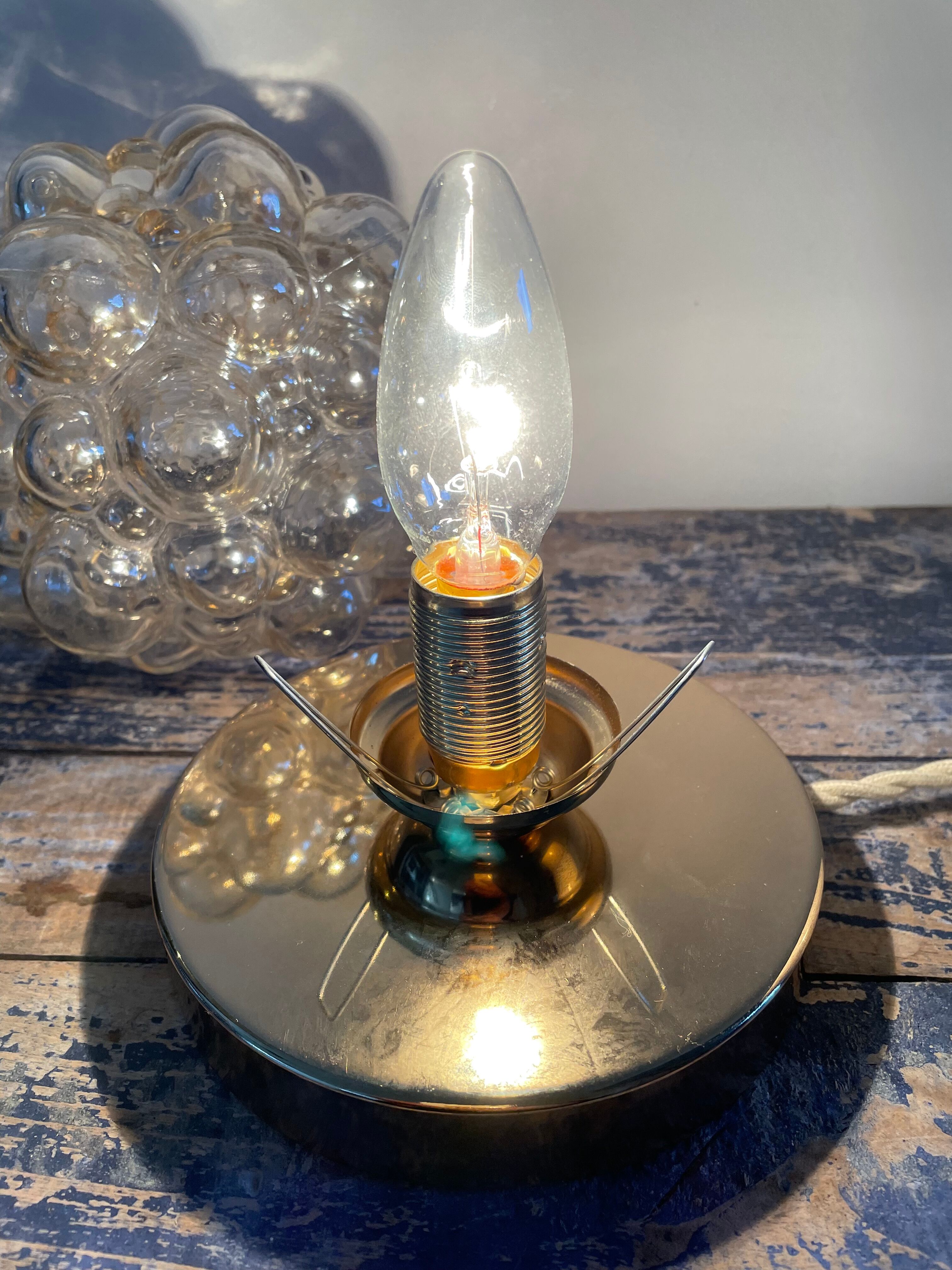 Bedside lamp bubble amber