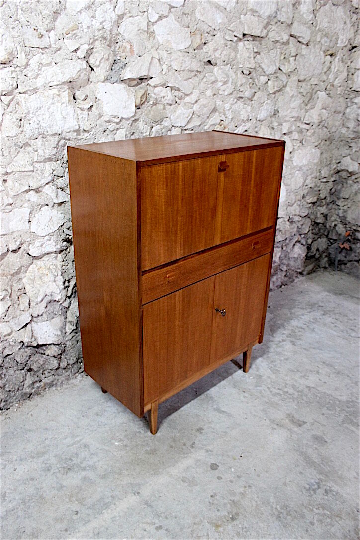 Scandinavian style vintage secretary in teak