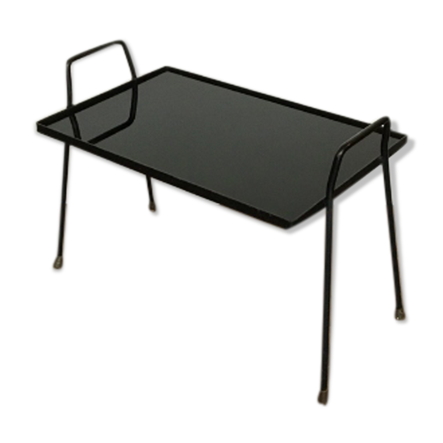 Glass and metal auxiliary coffee table