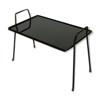 Glass and metal auxiliary coffee table