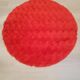 Round carpet in red moumoute style pelfran diameter 130cm vintage