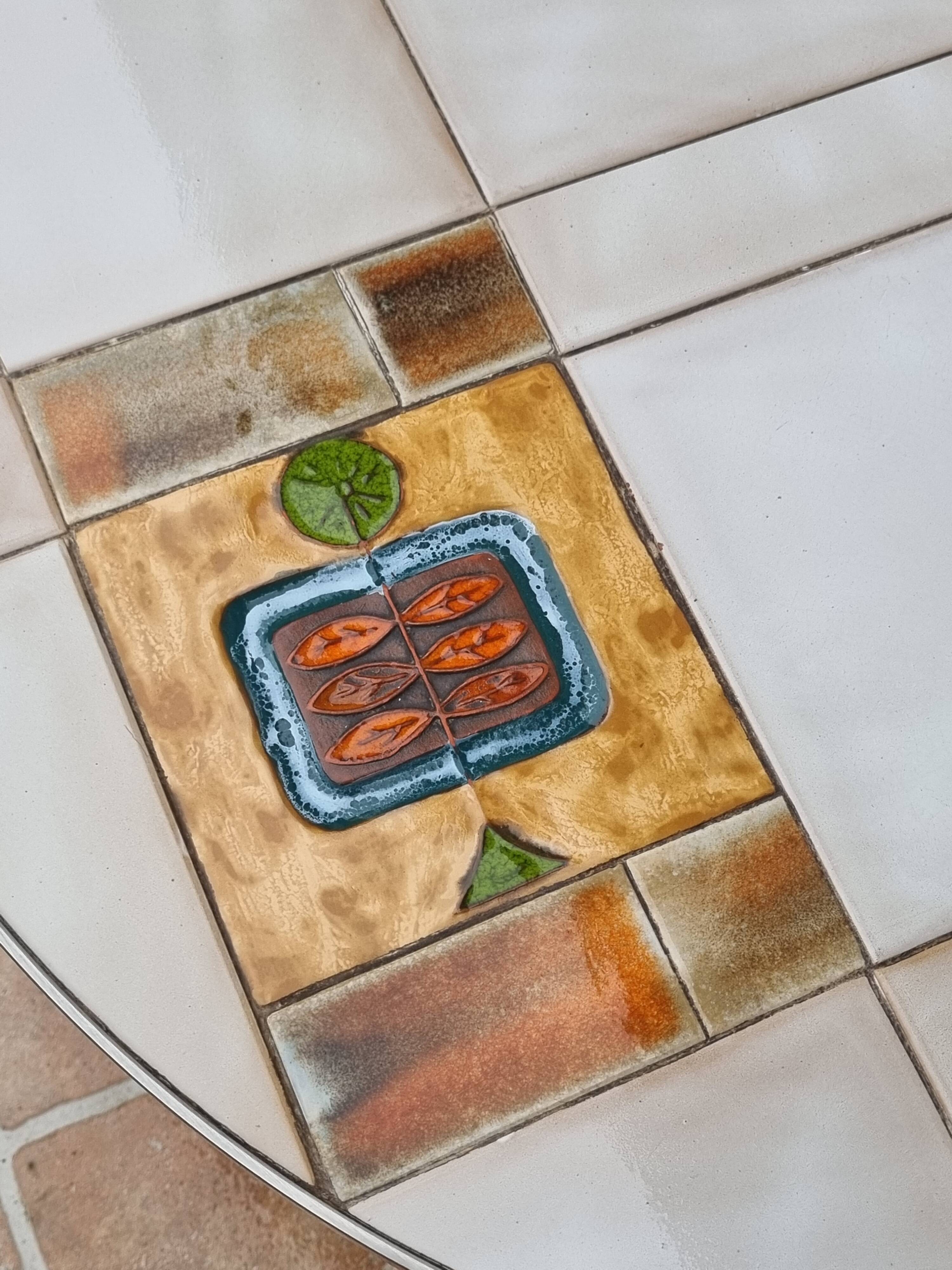 Jean Gregorieff Roche Bobois coffee table from the 70s, ceramic, 77 cm