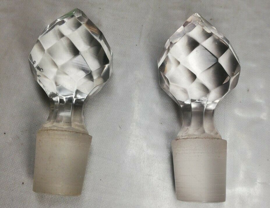 Old small glass bottle, collection, decoration, vintage h 15 cm