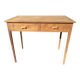Vintage wooden desk with two drawers.
