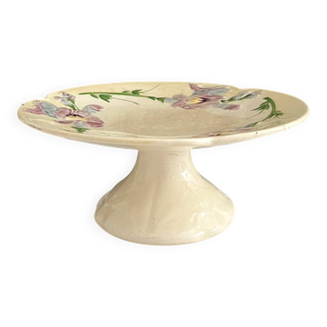 Antique compote in barbotine "Iris" Choisy le Roi