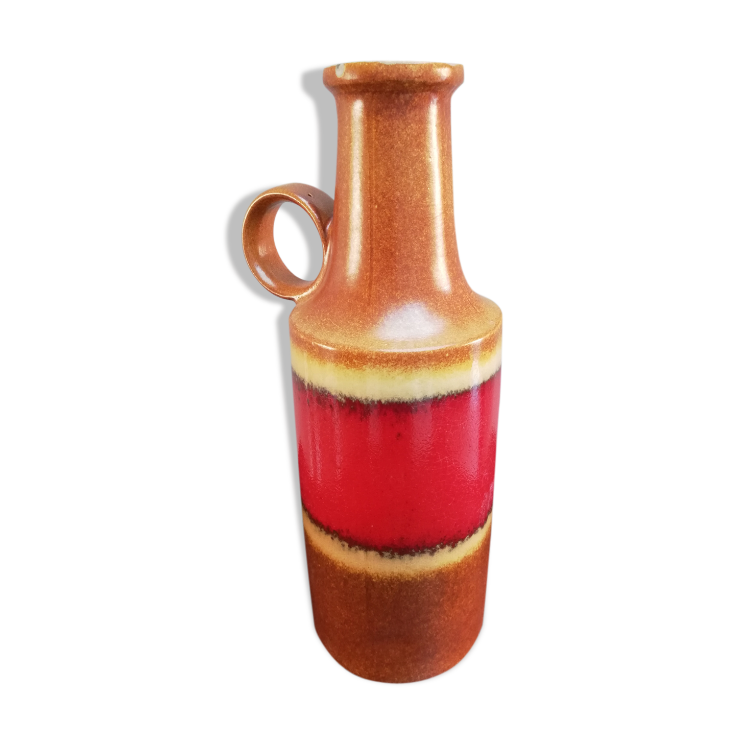 Petit Vase Atelier D'art Poterie Anglaise - Bleu émaillé - Multi-trous Pour Tiges