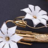 Set of 4 Murano White Flowers Wall Light, 1970s