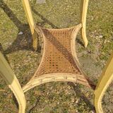 Transitional 1900s Style Patinated Pedestal Table with Dimensi Marble Top