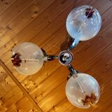 Chandelier, pendant light, vintage ceiling light, Space Age, Murano "Mazzega", 70s