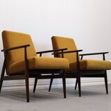 1960 Henryk Lis Mid Century armchair in Goldenrod velvet