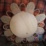 Rattan flower mirror and canning, 56 cm