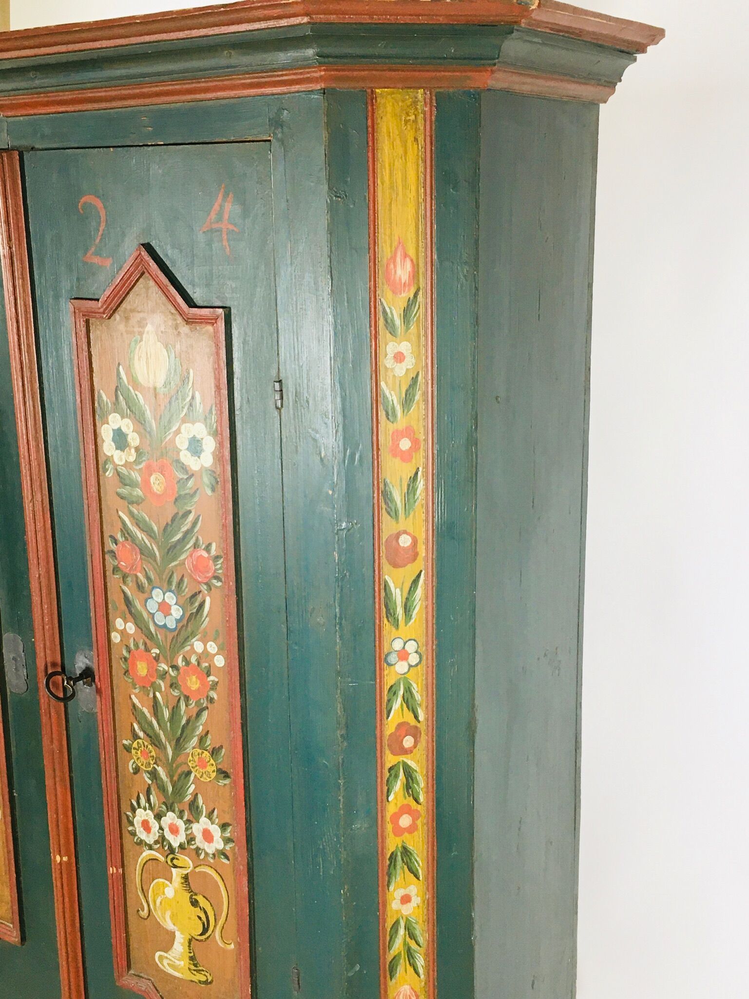 Painted Bavarian wardrobe, Germany 19th's