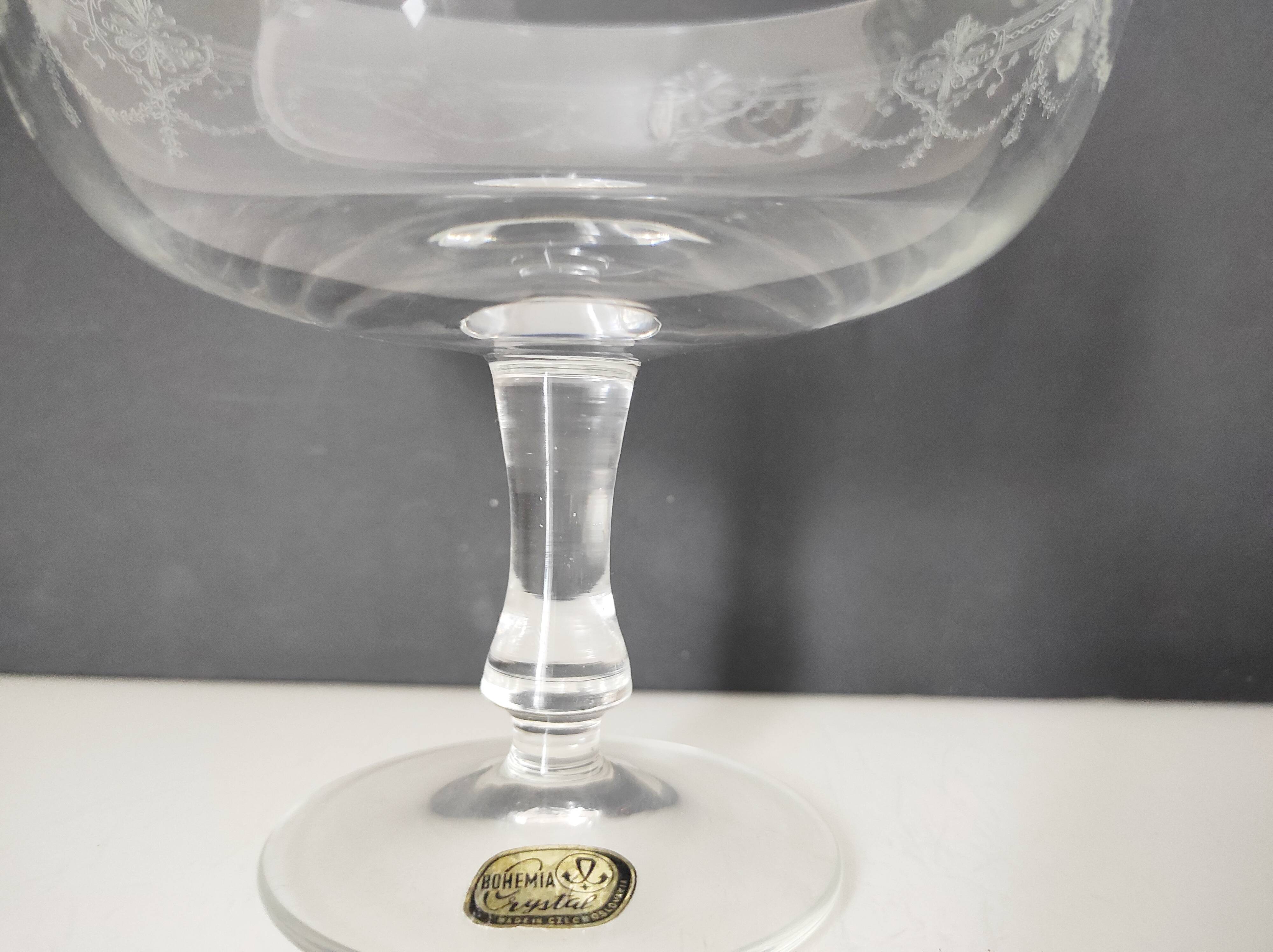 Bohemian crystal stemmed bowl