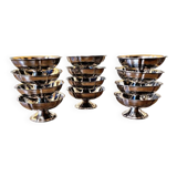 Stainless steel ice bowls by Guy Degrenne, low bowls in the shape of a flower.