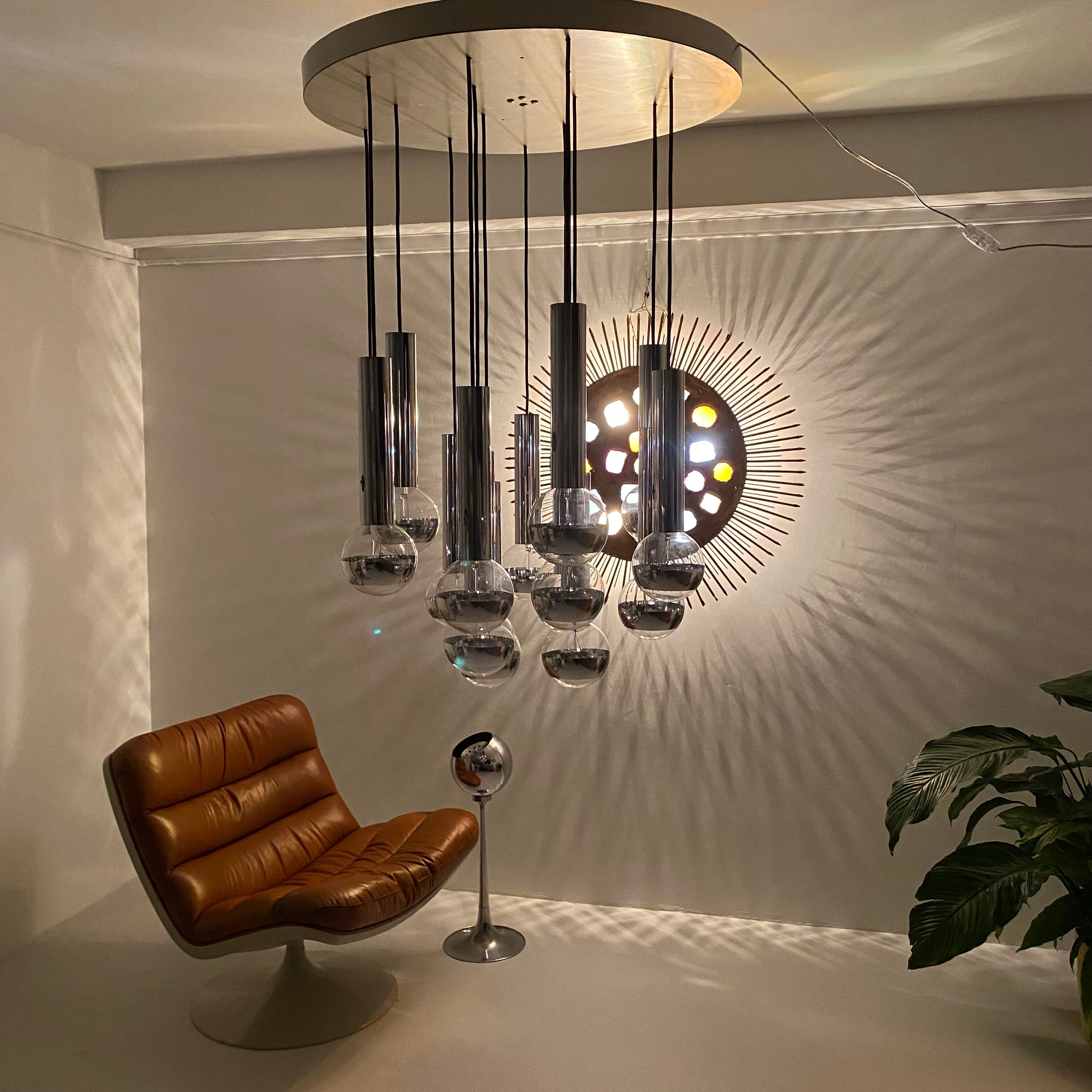 Chandelier waterfall 15 fires by Raak Holland. 1960