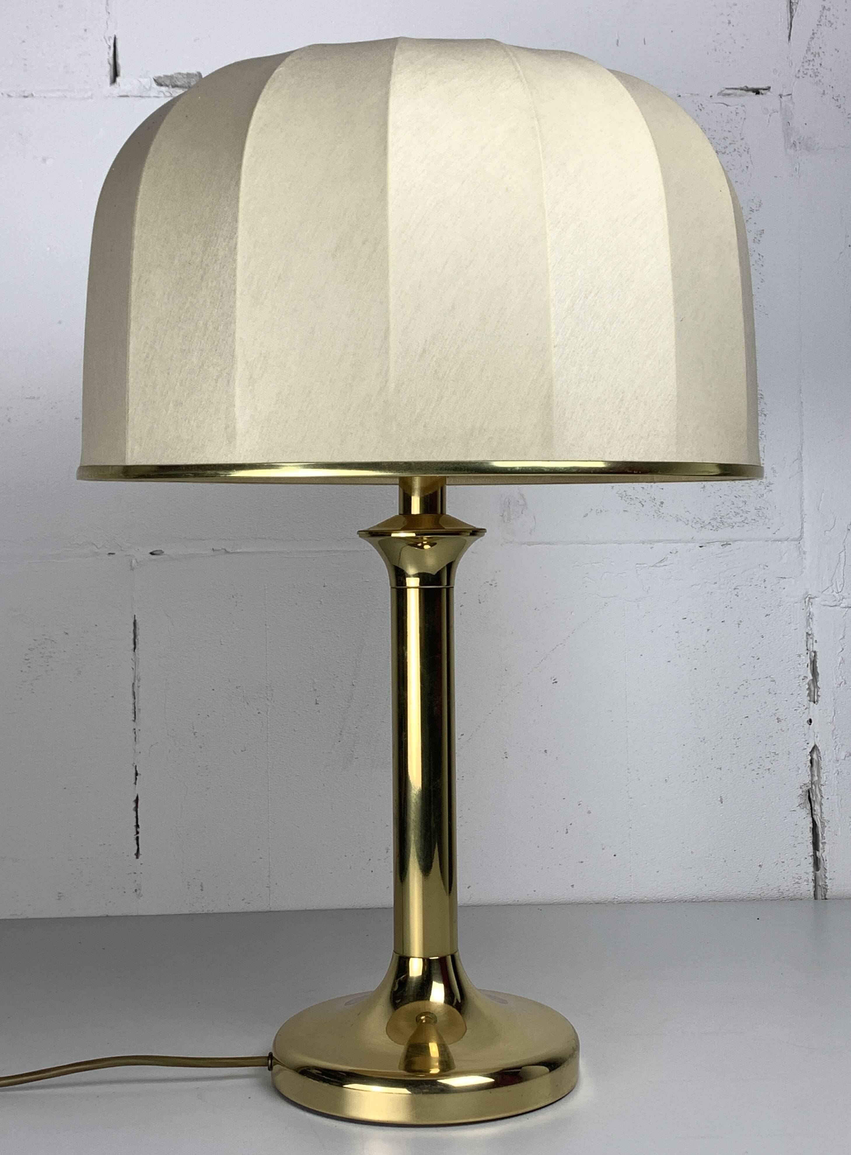 MIDCENTURY HOLLYWOOD REGENCY BRASS MUSHROOM TABLE LAMP VIENNA AUSTRIA 1960S