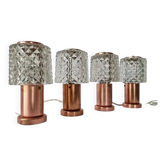 Set of Four Mid-Century Table Lamps Kamenicky Senov, 1970s