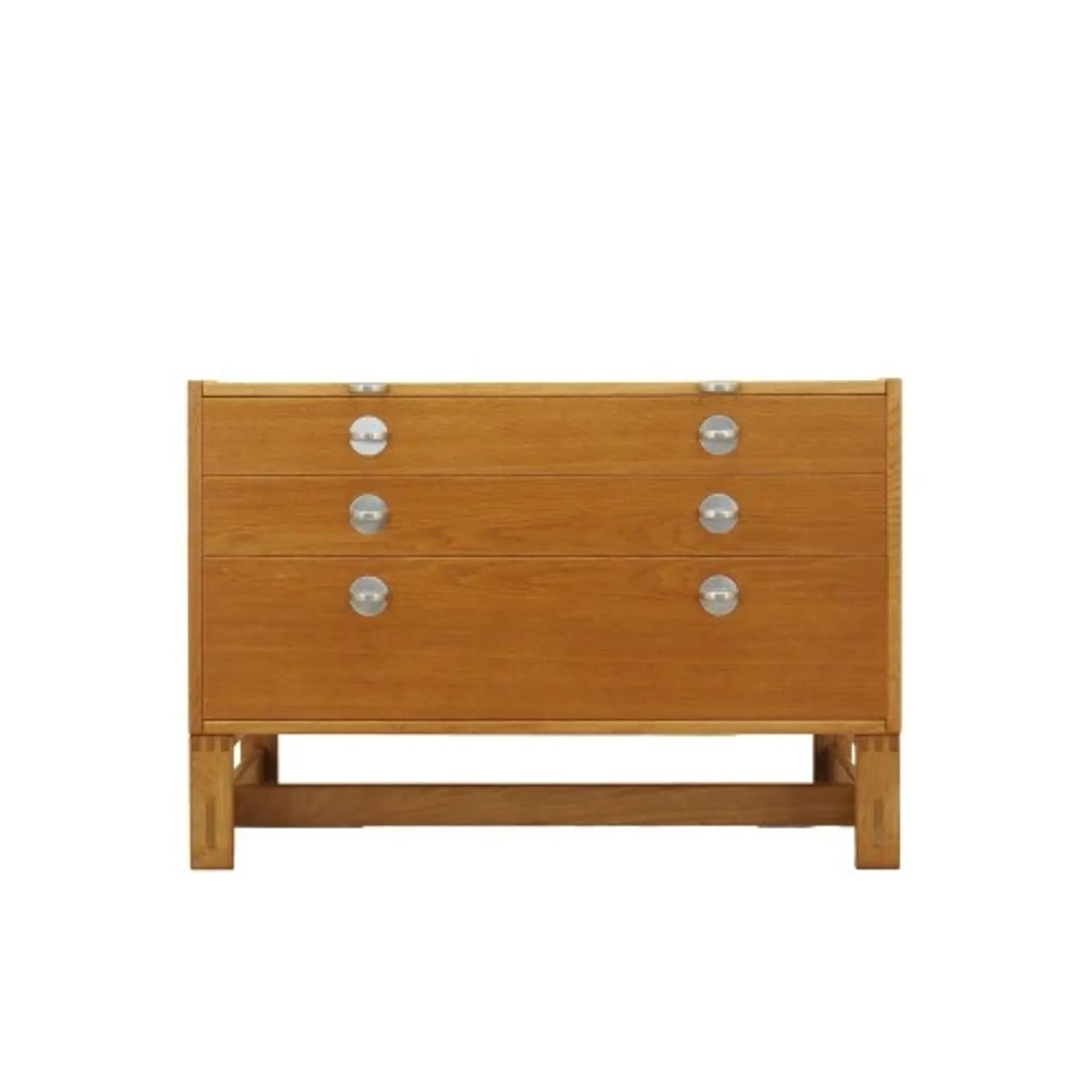 Danish oak and ash veneered chest of drawers with extendable top, 1970s