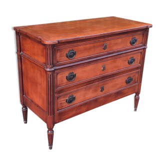 Chest of drawers 3 drawers louis XVl style wood and bronze