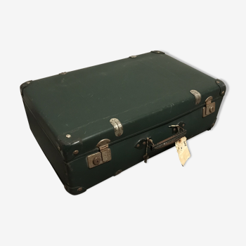 Vintage green case in vulcanized fiber