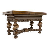 Grande table de Danzig extensible en chêne - XIXe siècle