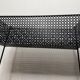 1950s black perforated metal planter in the style of Mathieu MATEGOT