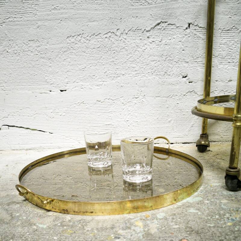 Brass bar cart
