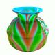 Art Nouveau ball vase opalescent glass stylized tricolor decoration Murano 1920