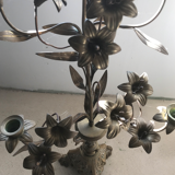 Chandelier 7 bougies en laiton vintage