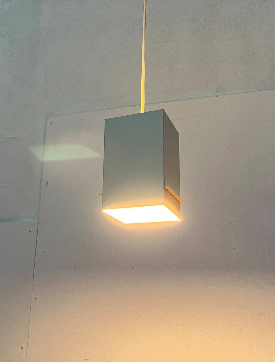Minimalist cubic metal suspension, mid-century, 1960s.